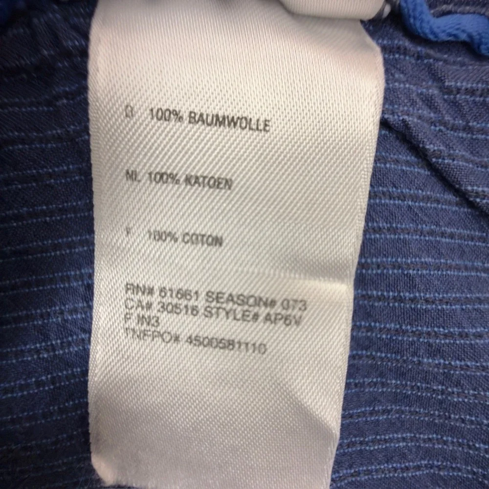 The North Face A5 Series Mens Large Blue Pinstripe Long Sleeve Button Down Shirt